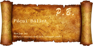 Pécsi Bálint névjegykártya