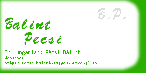 balint pecsi business card